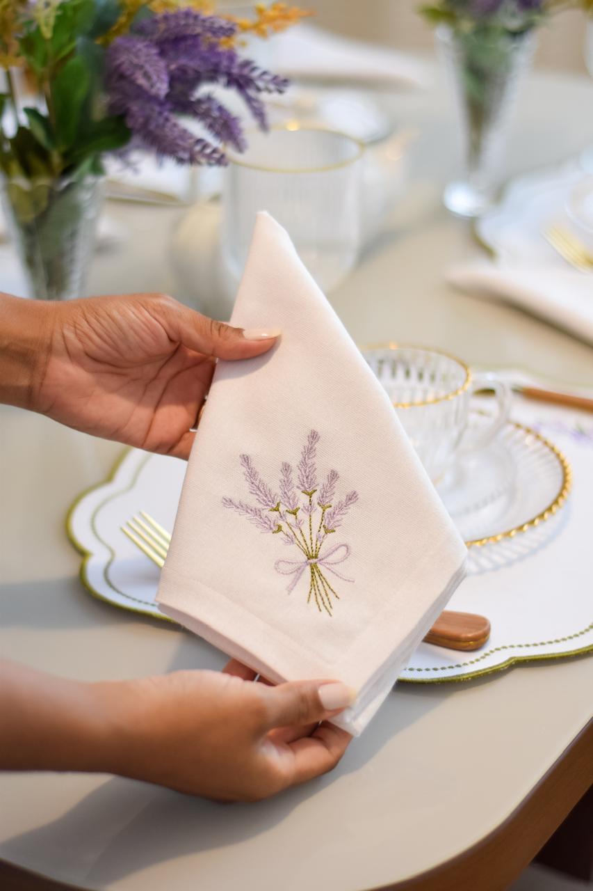 Kit Mesa Posta Lavanda 4 Lugares Impermeável