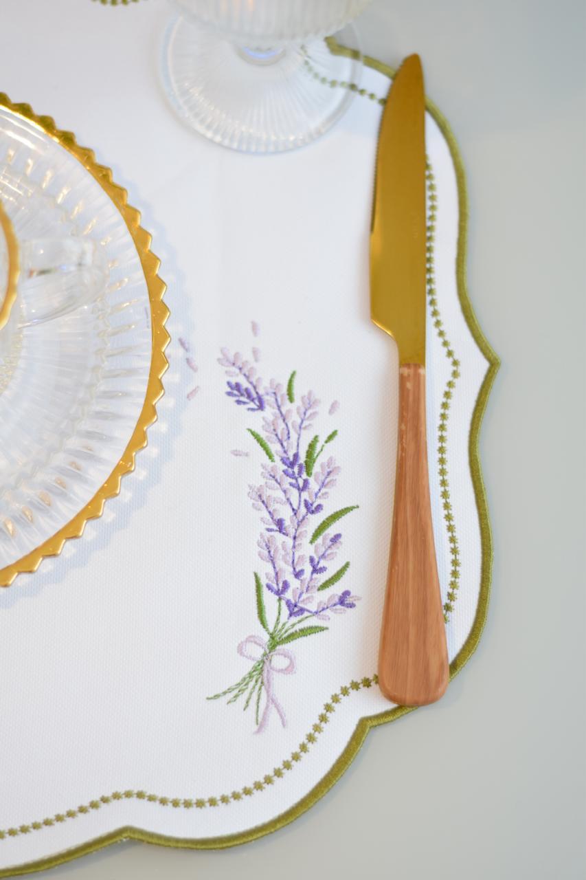 Kit Mesa Posta Lavanda 4 Lugares Impermeável