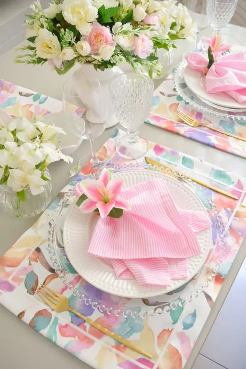 Kit Mesa Posta Aquarela Impermeável 4 Lugares