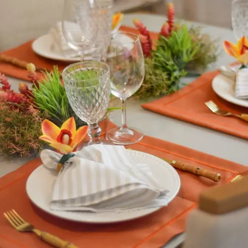 Mesa Posta Impermeável Terracota 2 Lugares