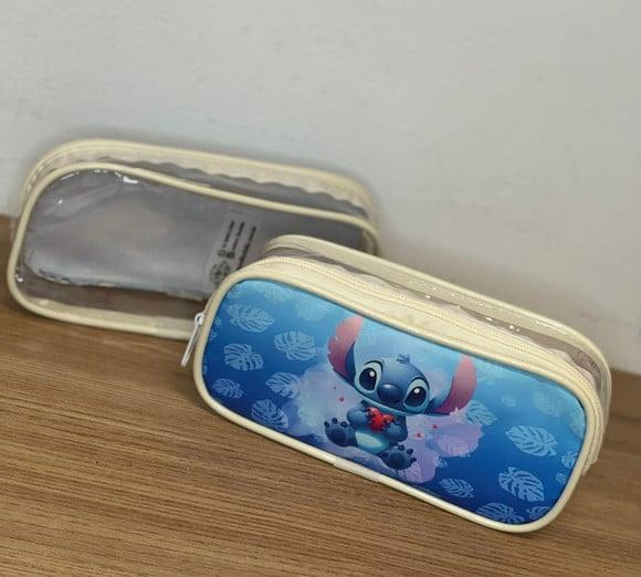 Estojo Plastico Cristal Personalizado Stitch