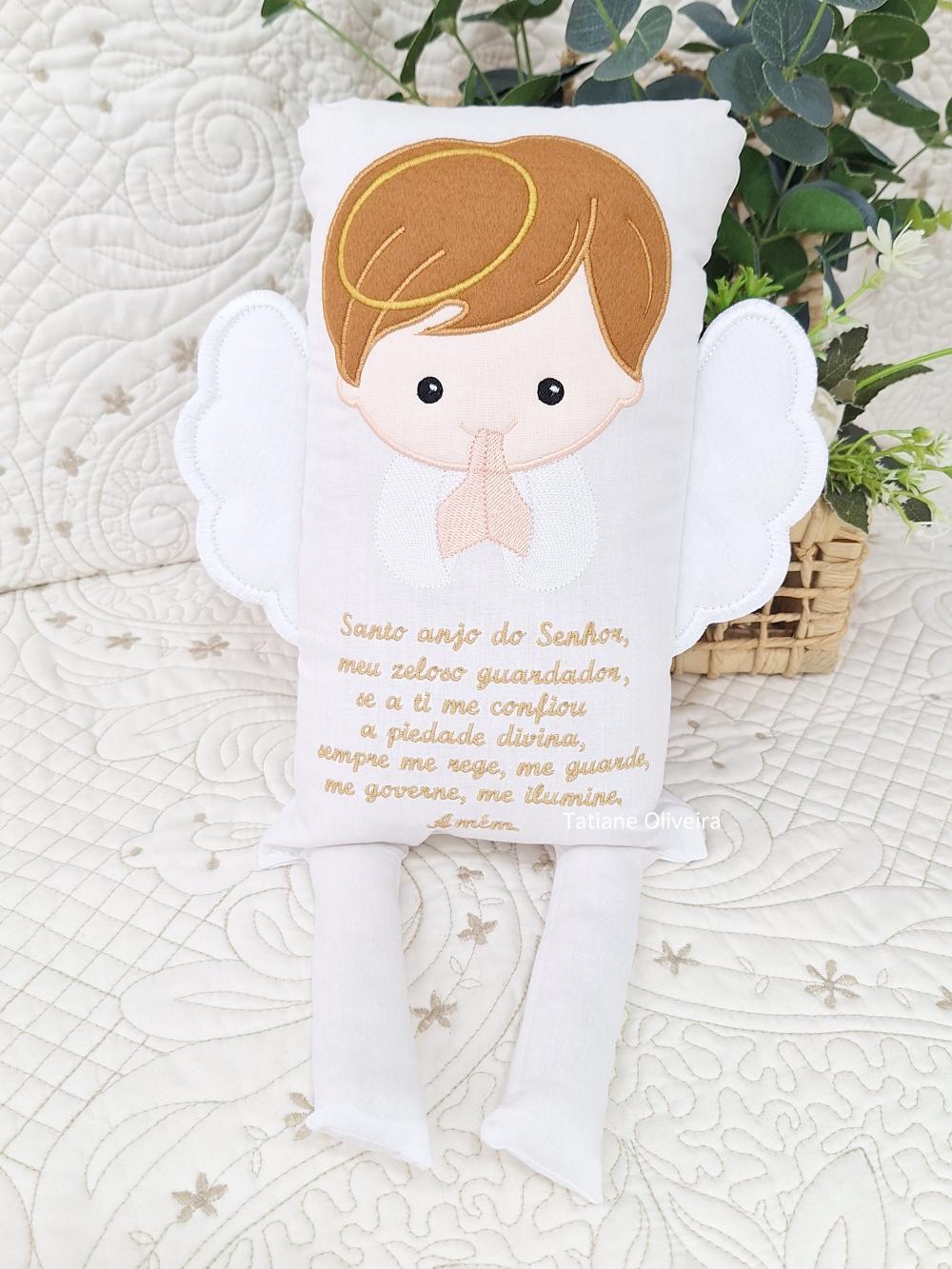 Naninha Anjo Com Oração do Anjo da Guarda - Naninha De Bebê Pe
