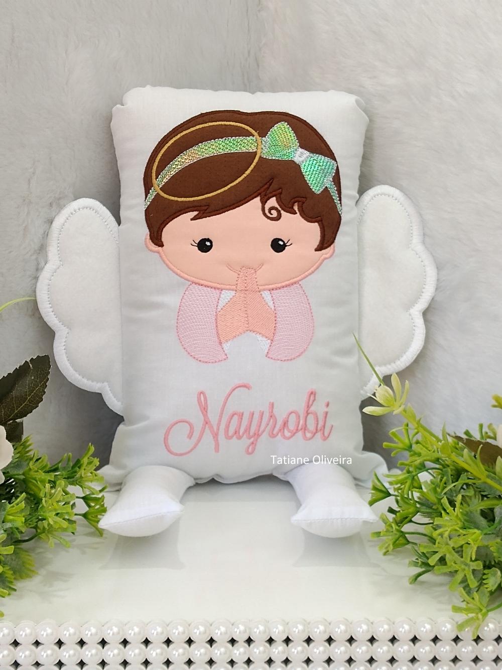 Naninha Anjo Com nome - Naninha De Bebê Personalizada Com nome