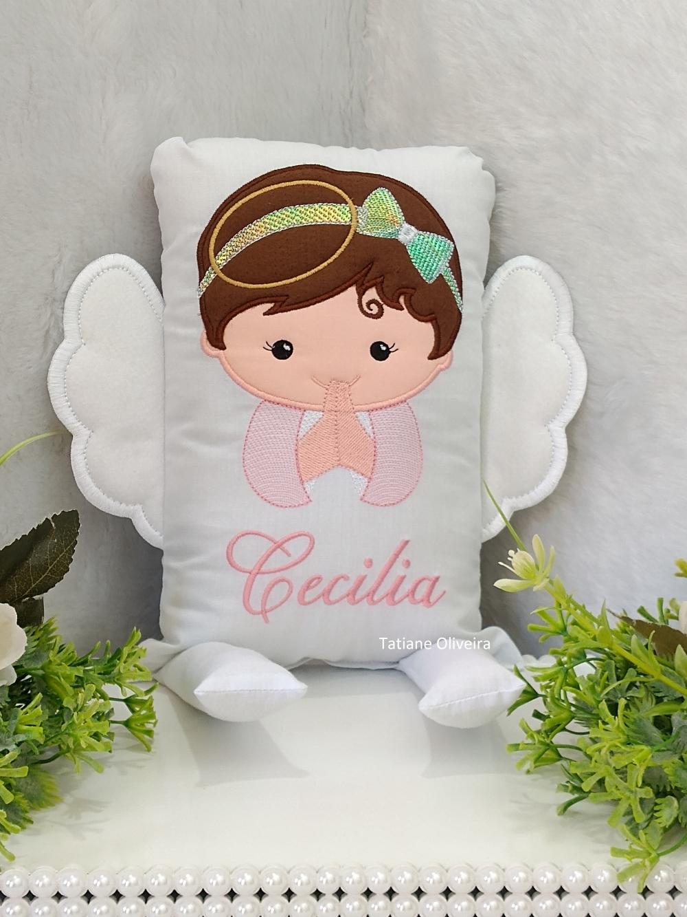 Naninha Anjo Com nome - Naninha De Bebê Personalizada Com nome