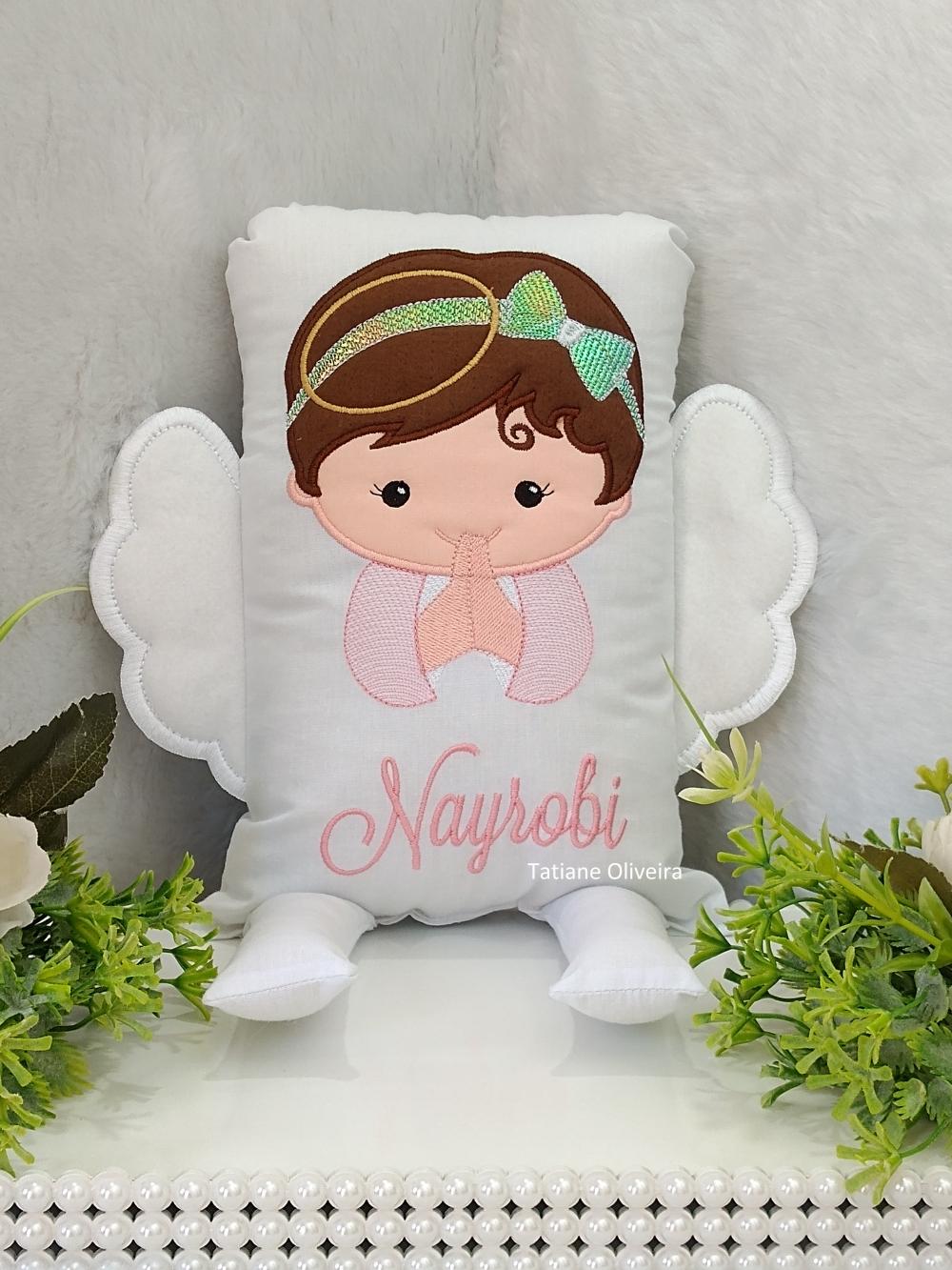 Naninha Anjo Com nome - Naninha De Bebê Personalizada Com nome