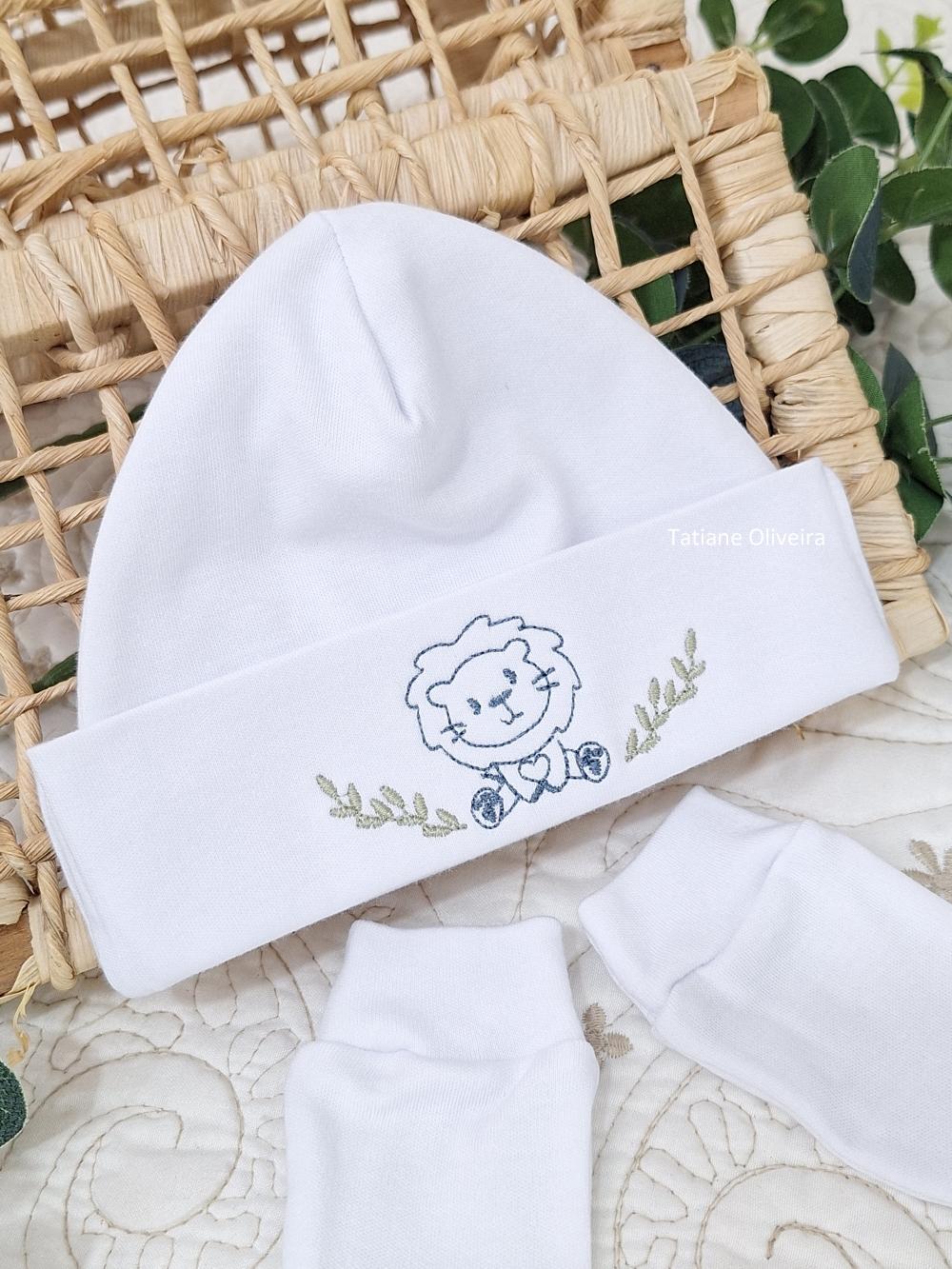 Touca de bebê recém nascido bordada - Touca de bebê personaliz
