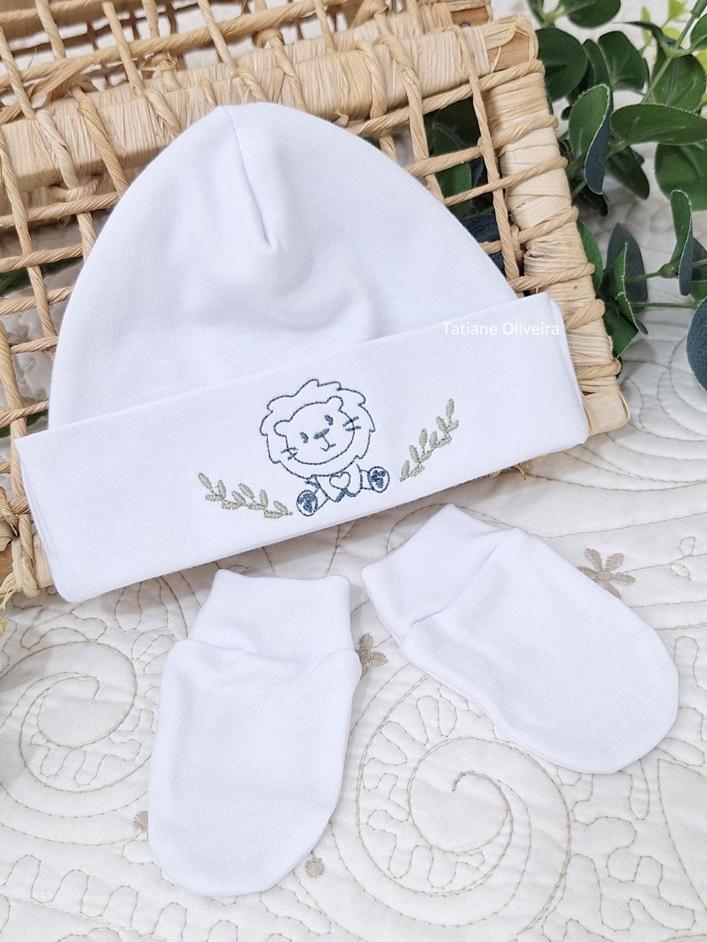 Touca de bebê recém nascido bordada - Touca de bebê personaliz