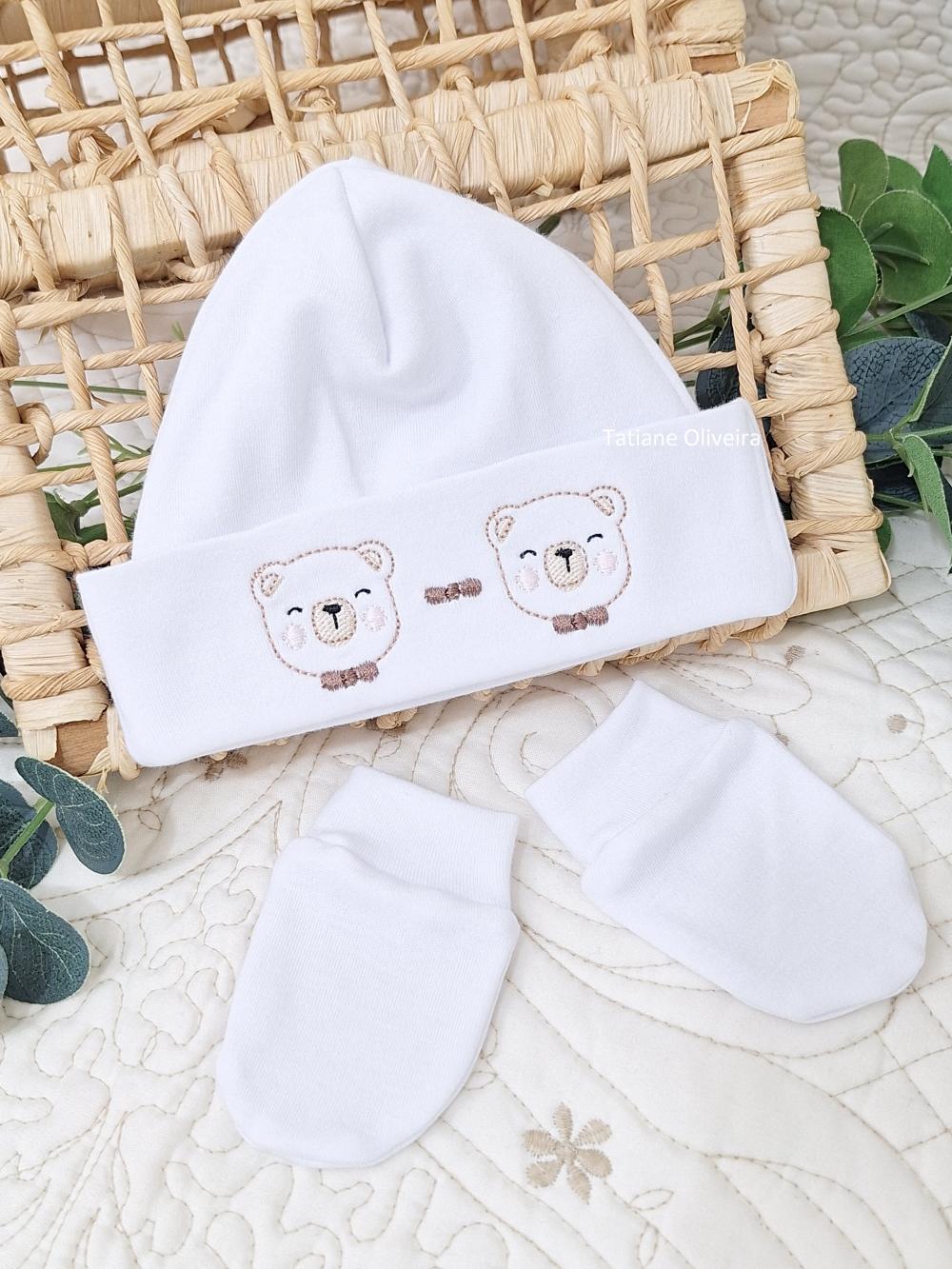 Touca de bebê recém nascido bordada - Touca de bebê personaliz