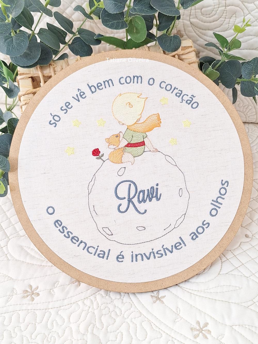 Enfeite Maternidade Bastidor - Pequeno Príncipe