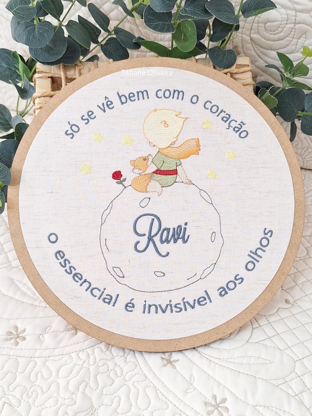 Enfeite Maternidade Bastidor - Pequeno Príncipe
