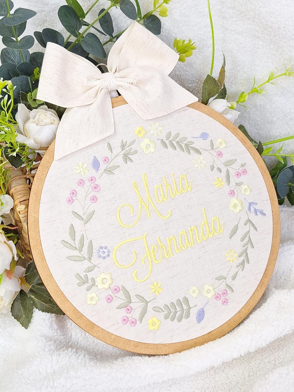 Enfeite Maternidade Bastidor - Flores