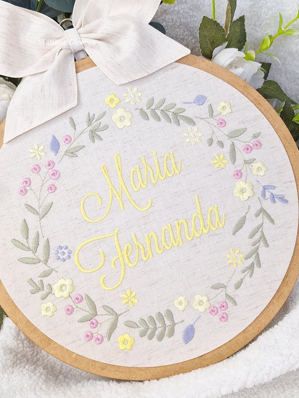 Enfeite Maternidade Bastidor - Flores