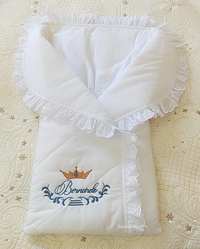 Saco de dormir para bebê bordado personalizado - Porta bebê bor