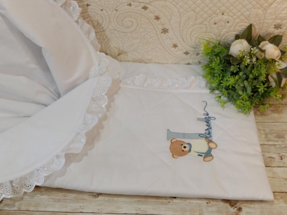 Saco de dormir para bebê bordado personalizado - Porta bebê bor