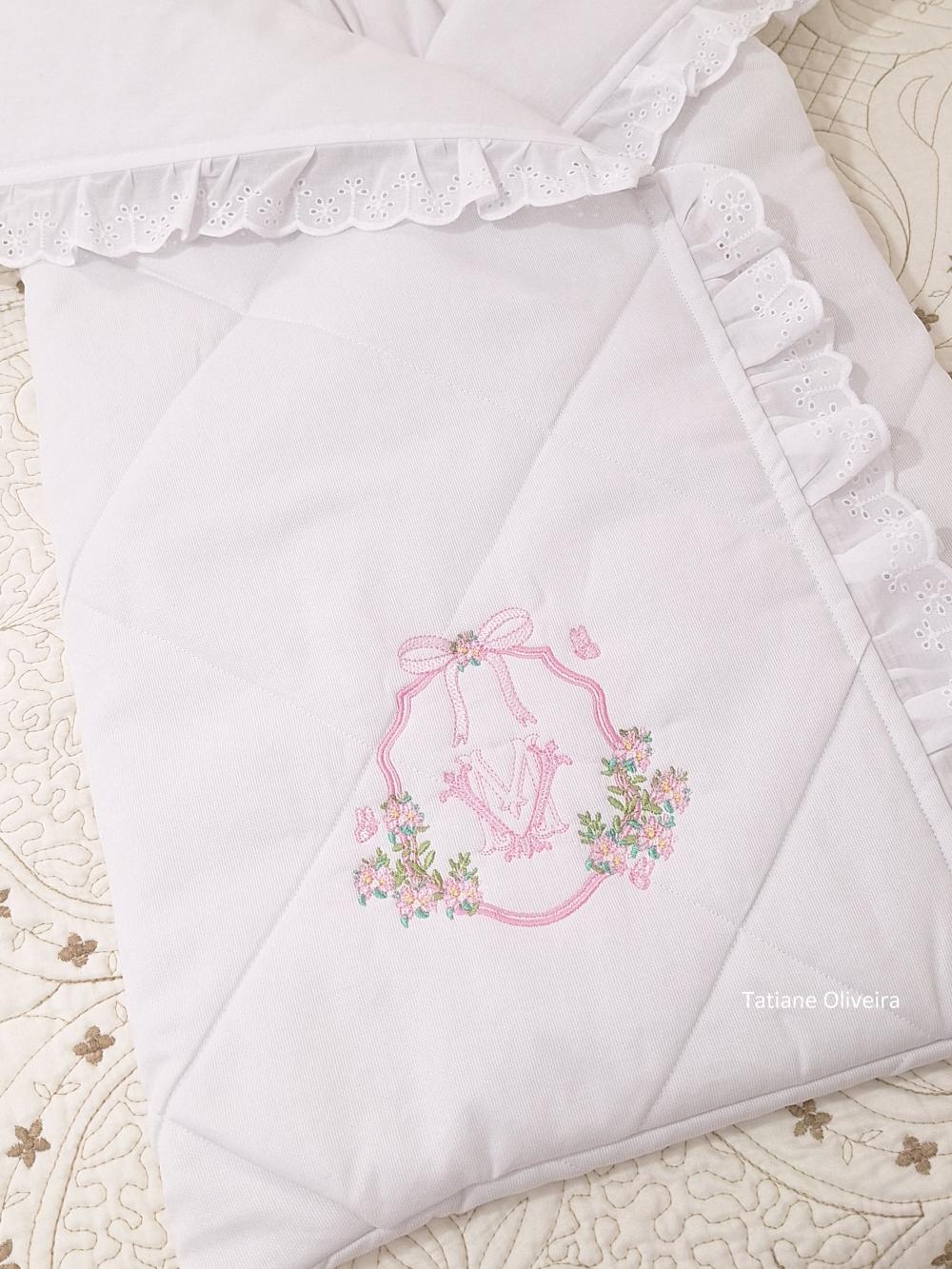 Saco de dormir para bebê bordado personalizado - Porta bebê bor