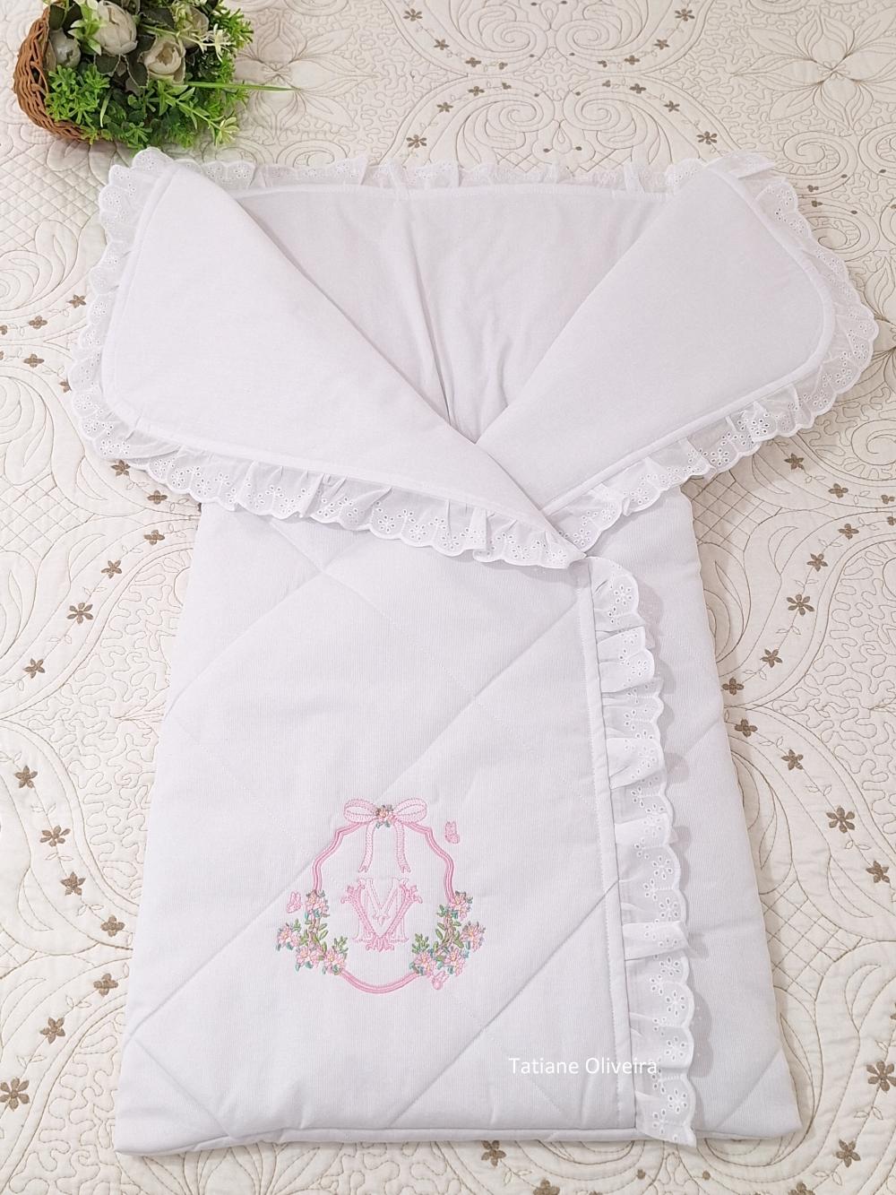 Saco de dormir para bebê bordado personalizado - Porta bebê bor