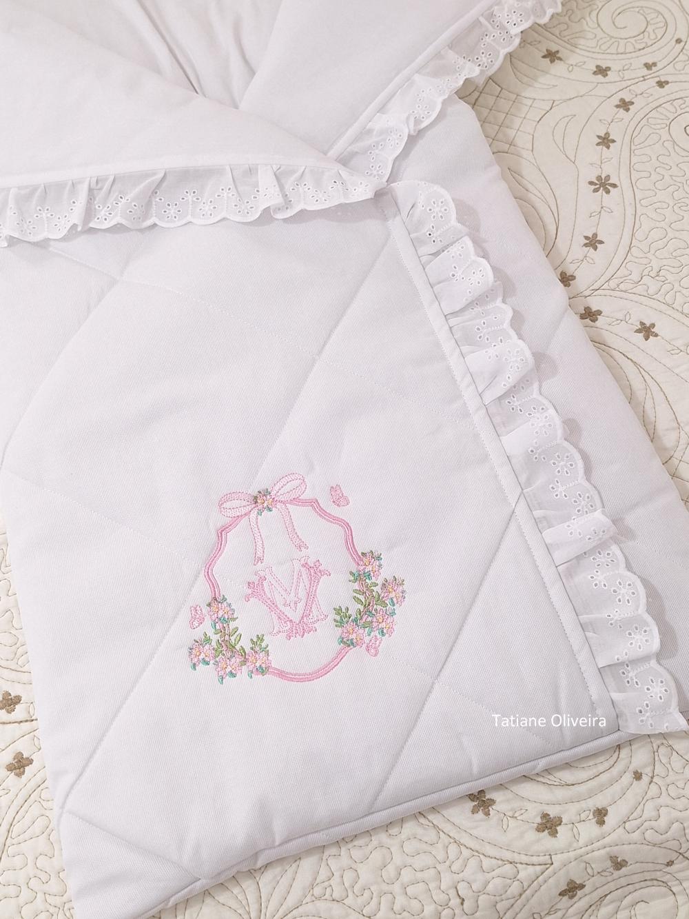 Saco de dormir para bebê bordado personalizado - Porta bebê bor