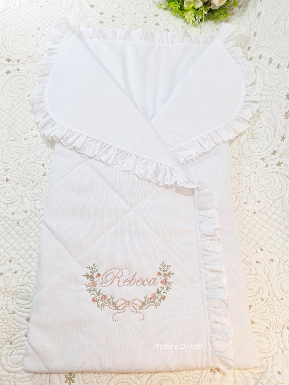 Saco de dormir para bebê bordado personalizado - Porta bebê bor