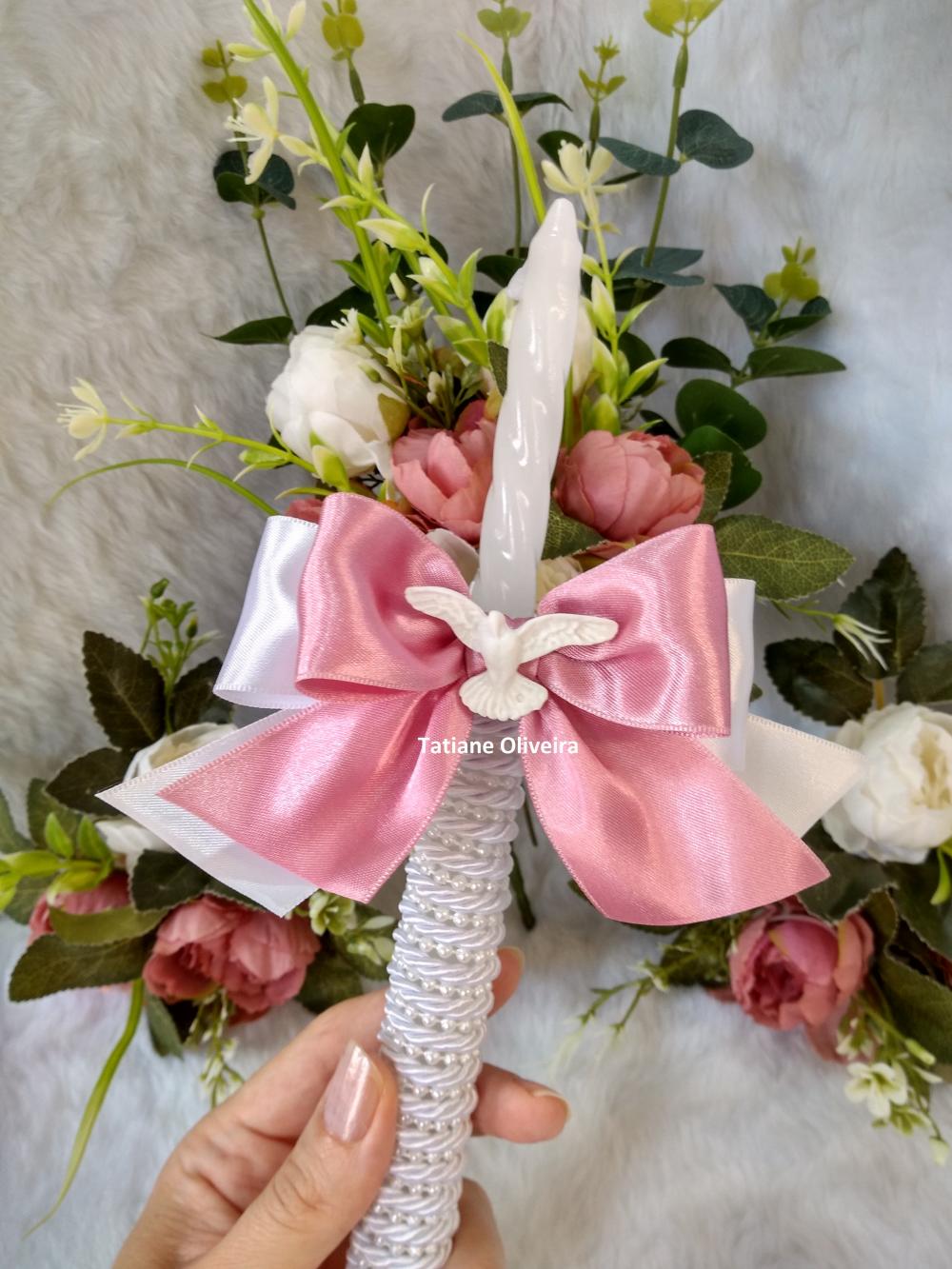 Vela De Batizado Personalizada - Vela De Batismo Decorada