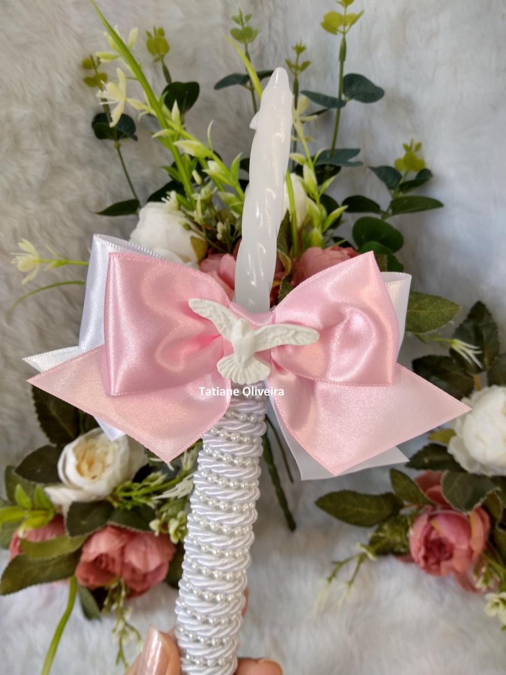 Vela De Batizado Personalizada - Vela De Batismo Decorada