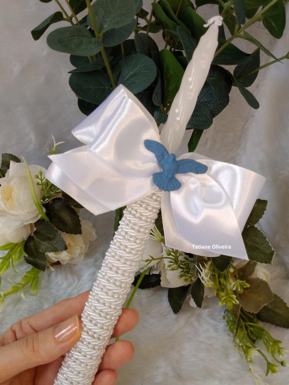 Vela De Batizado Personalizada - Vela De Batismo Decorada