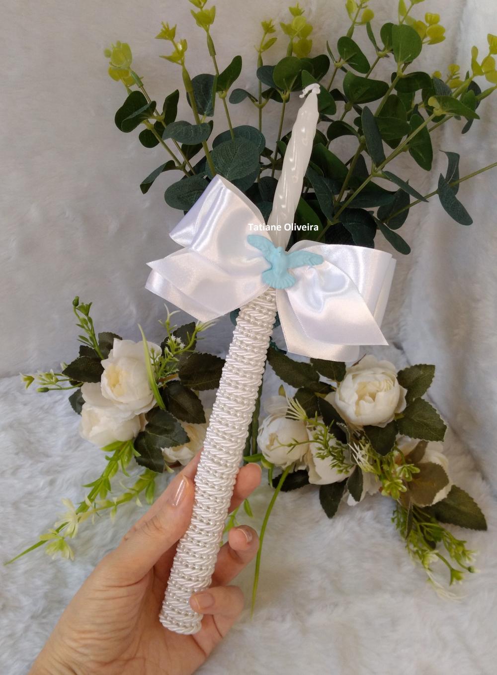 Vela De Batizado Personalizada - Vela De Batismo Decorada