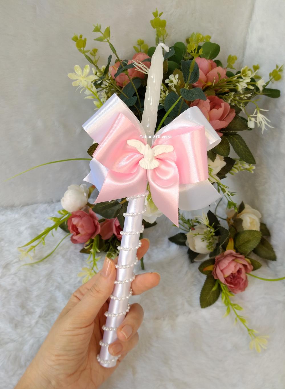 Vela De Batizado Personalizada - Vela De Batismo Decorada