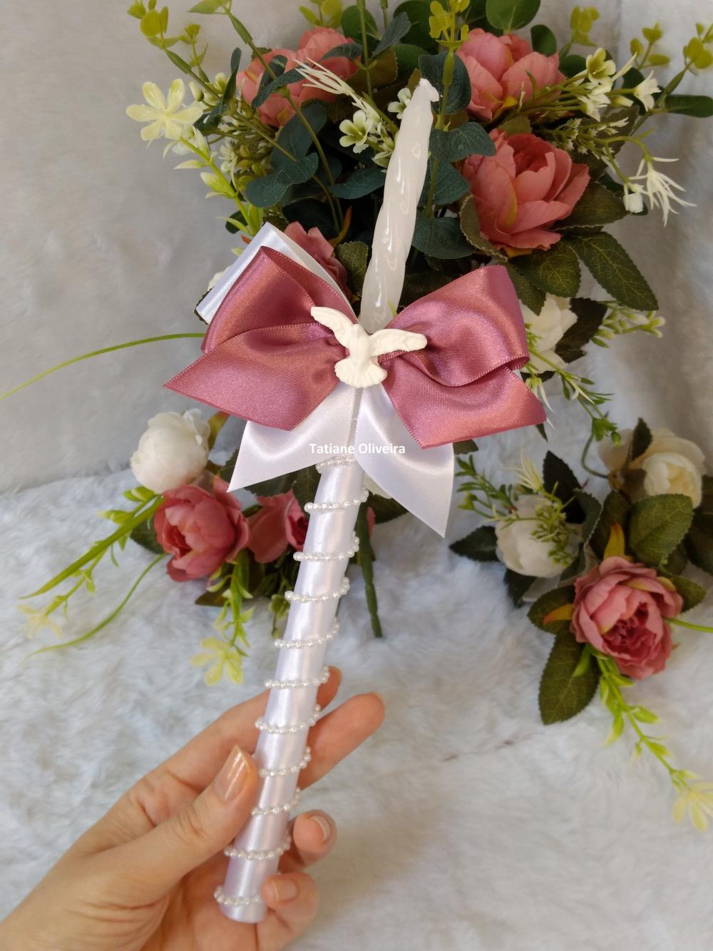 Vela De Batizado Personalizada - Vela De Batismo Decorada