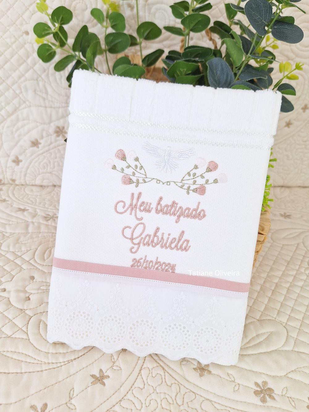 Toalha De Batizado Bordada - Toalha De Batizado Personalizada Com