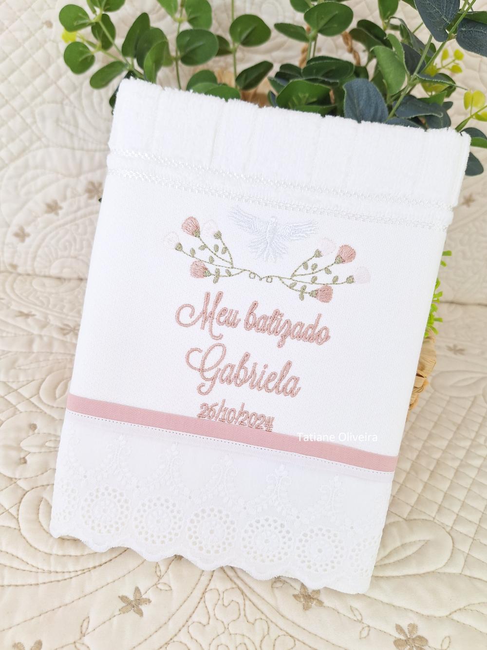 Toalha De Batizado Bordada - Toalha De Batizado Personalizada Com