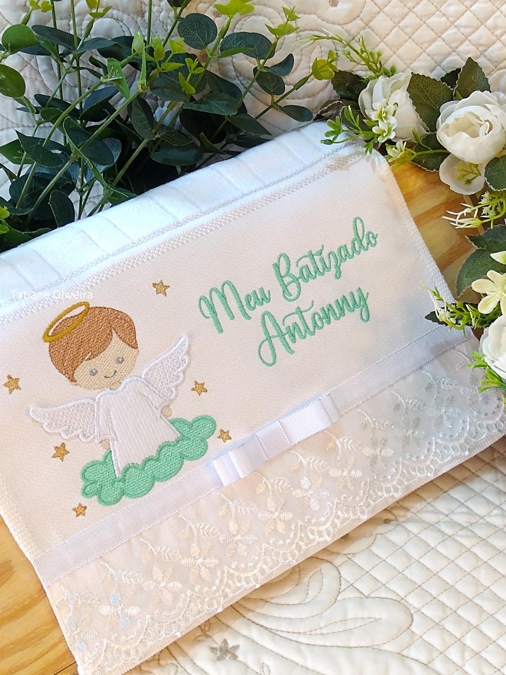 Toalha De Batizado Bordada - Toalha De Batizado Personalizada Com