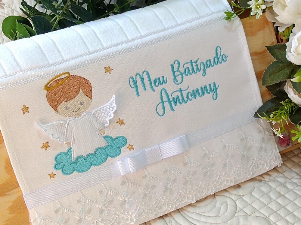 Toalha De Batizado Bordada - Toalha De Batizado Personalizada Com