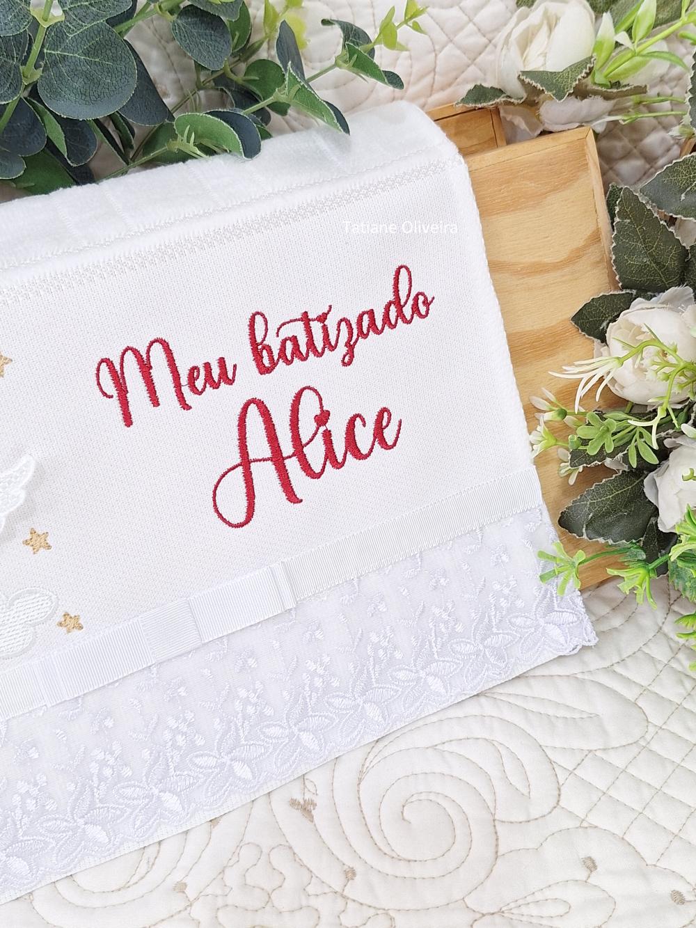Toalha De Batizado Bordada - Toalha De Batizado Personalizada Com