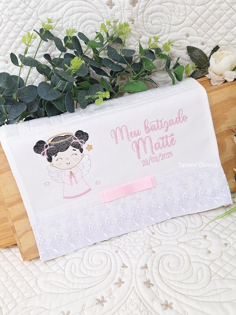Toalha De Batizado Bordada - Toalha De Batizado Personalizada Com
