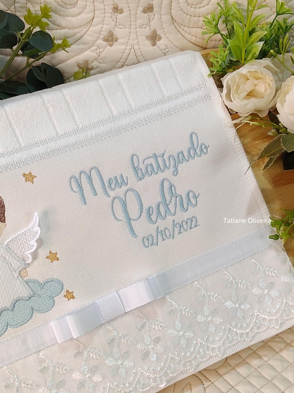Toalha De Batizado Bordada - Toalha De Batizado Personalizada Com