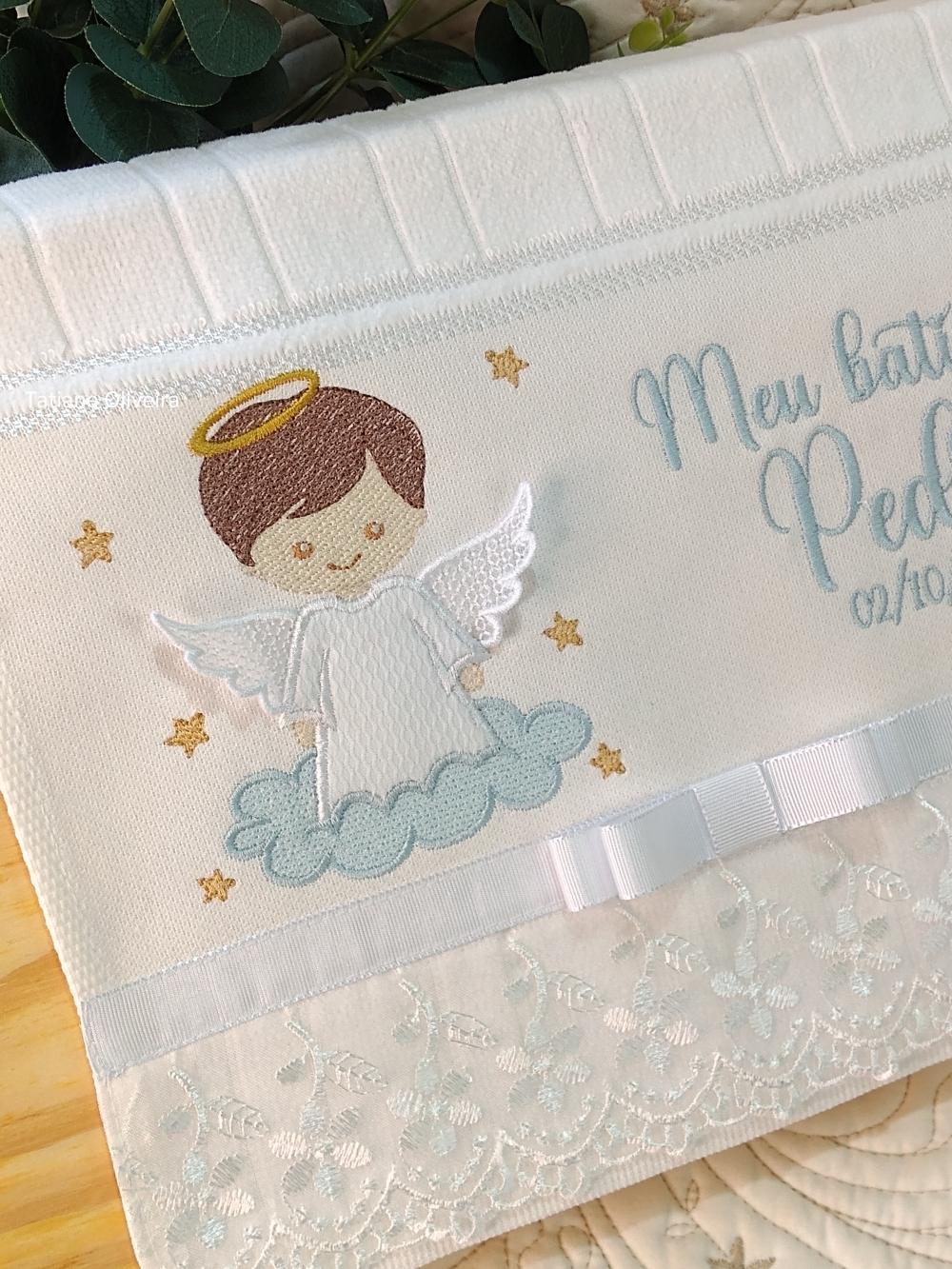 Toalha De Batizado Bordada - Toalha De Batizado Personalizada Com