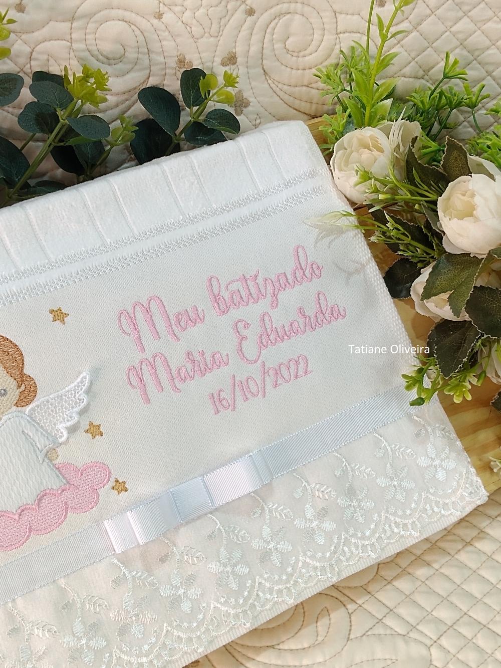 Toalha De Batizado Bordada - Toalha De Batizado Personalizada Com