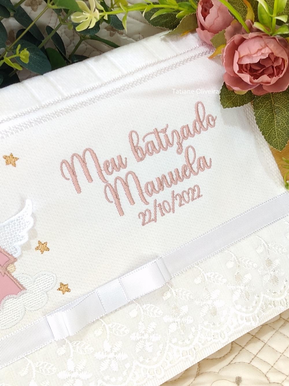 Toalha De Batizado Bordada - Toalha De Batizado Personalizada Com