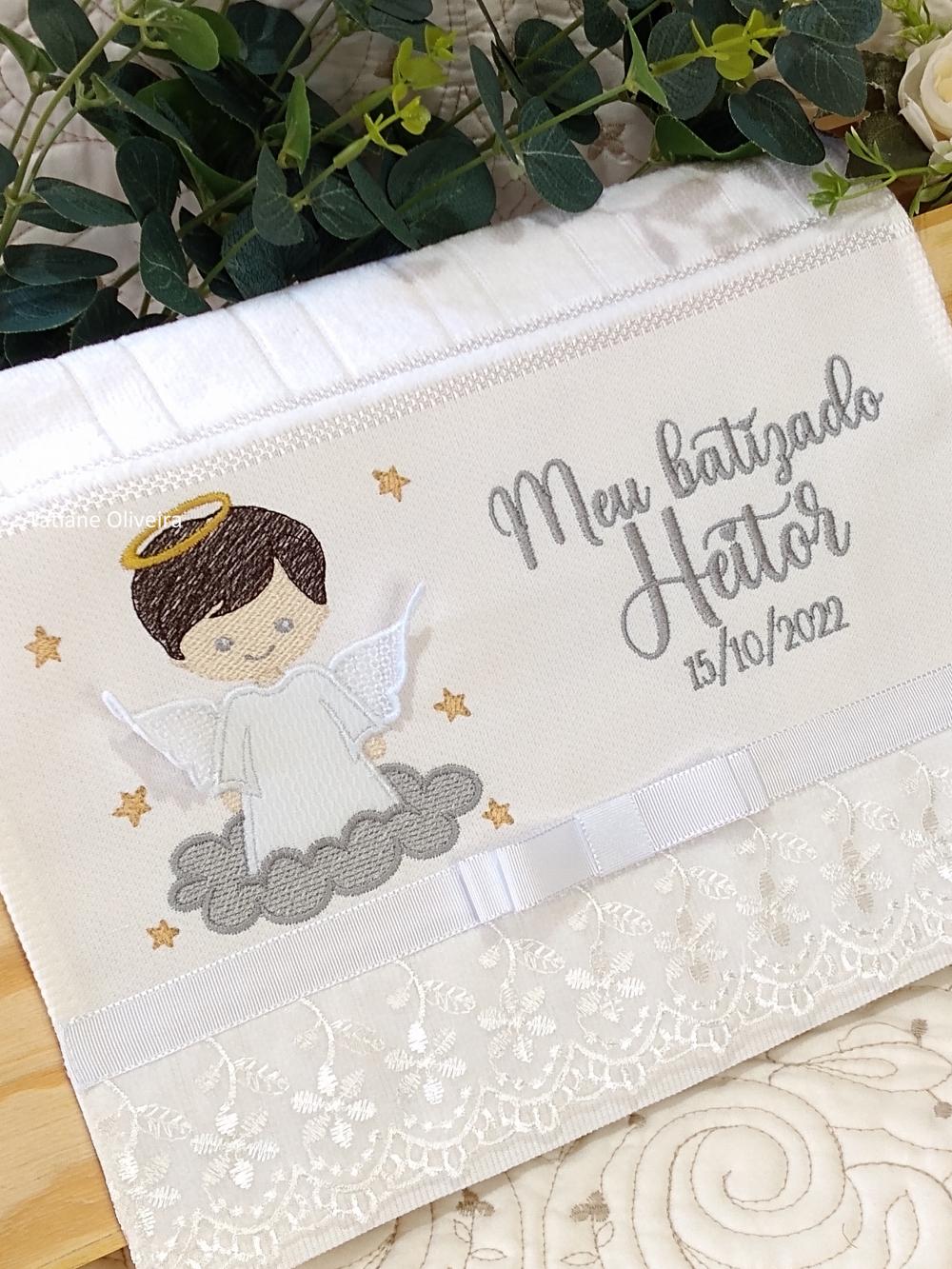 Toalha De Batizado Bordada - Toalha De Batizado Personalizada Com