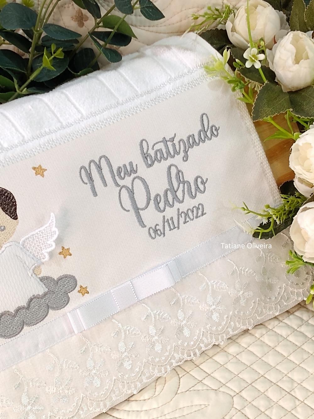 Toalha De Batizado Bordada - Toalha De Batizado Personalizada Com