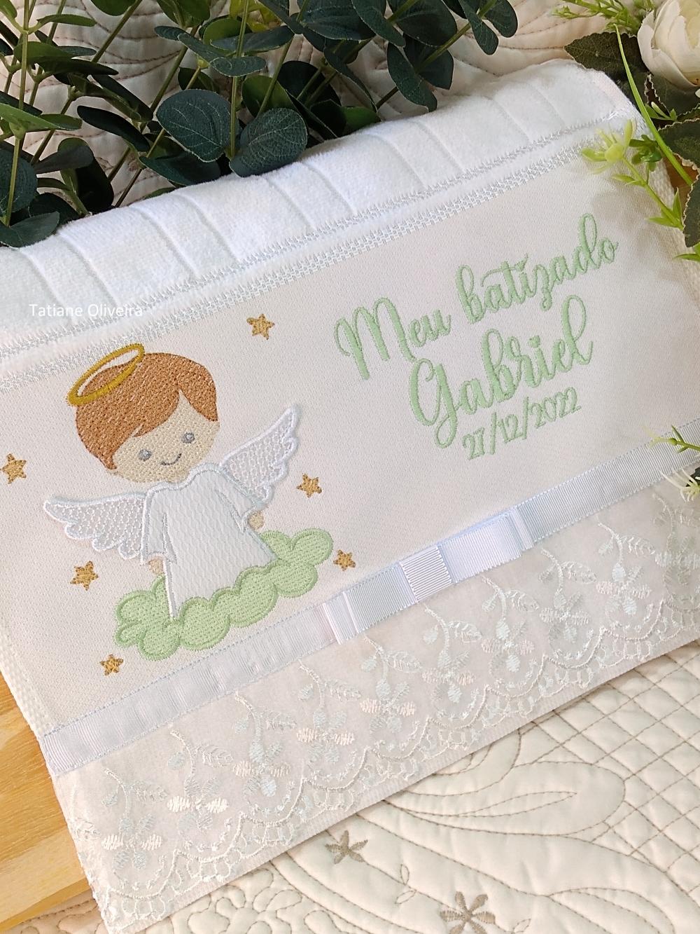 Toalha De Batizado Bordada - Toalha De Batizado Personalizada Com