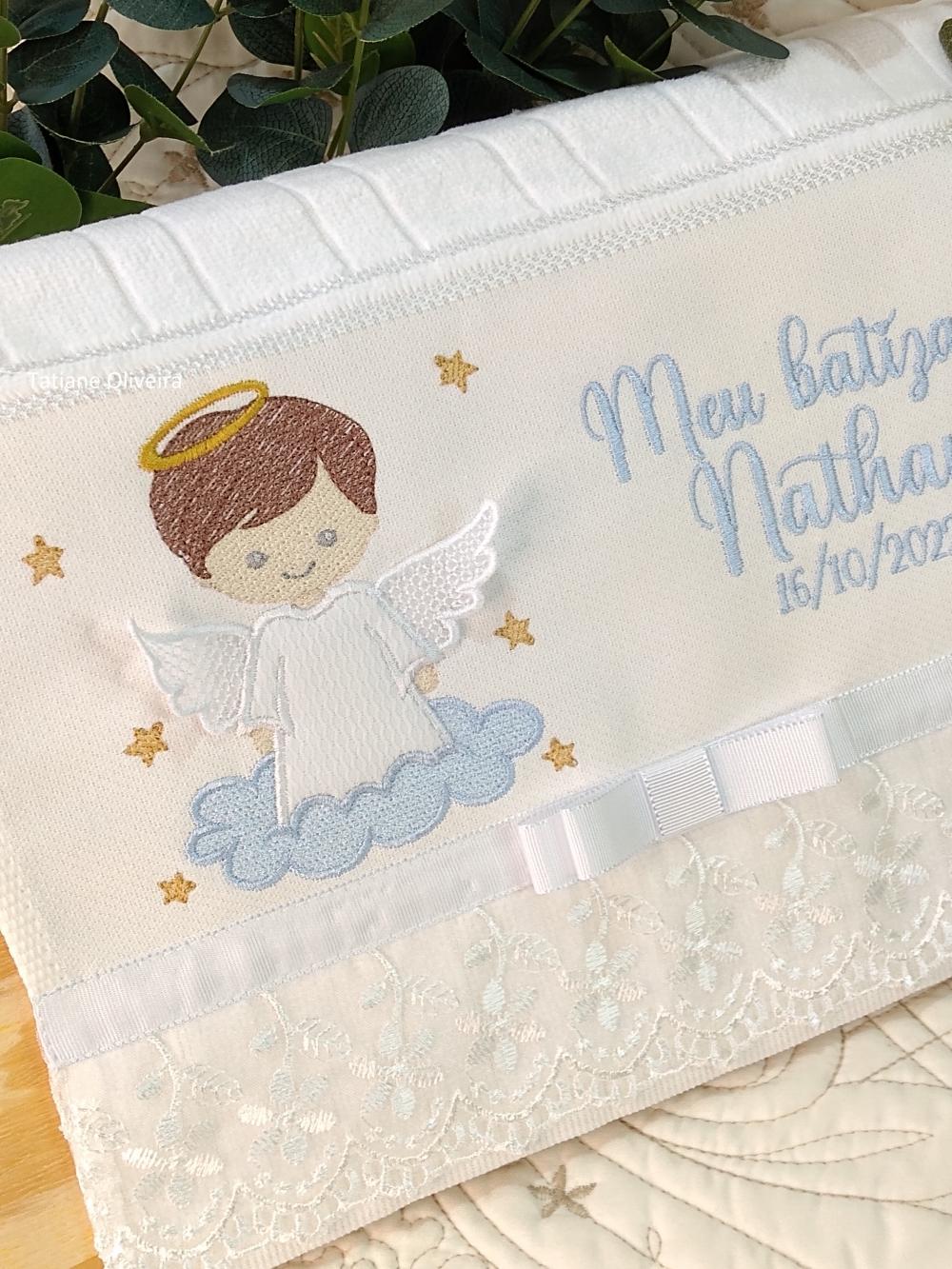 Toalha De Batizado Bordada - Toalha De Batizado Personalizada Com