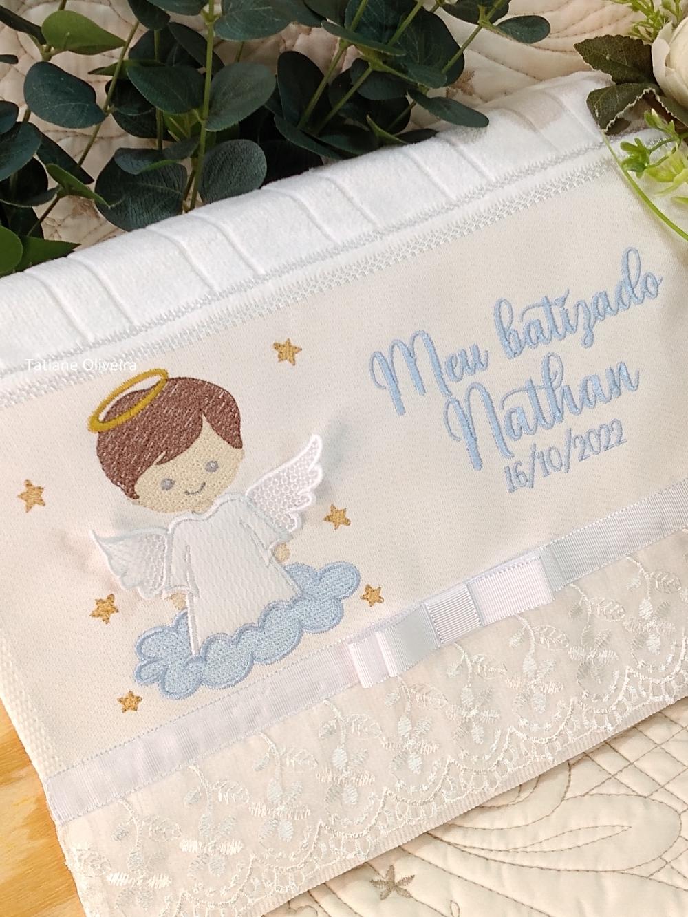 Toalha De Batizado Bordada - Toalha De Batizado Personalizada Com