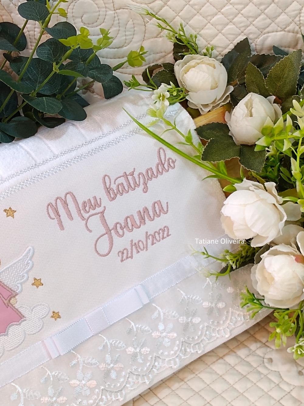 Toalha De Batizado Bordada - Toalha De Batizado Personalizada Com