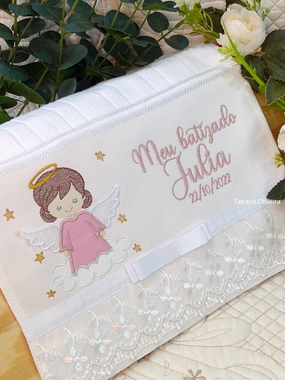 Toalha De Batizado Bordada - Toalha De Batizado Personalizada Com