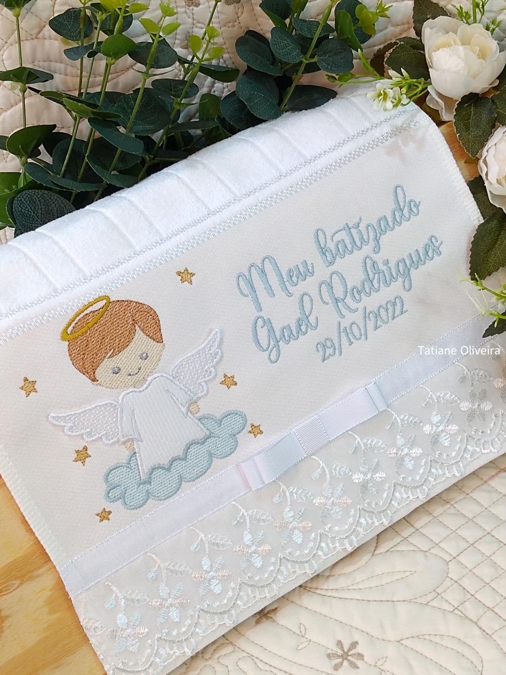 Toalha De Batizado Bordada - Toalha De Batizado Personalizada Com