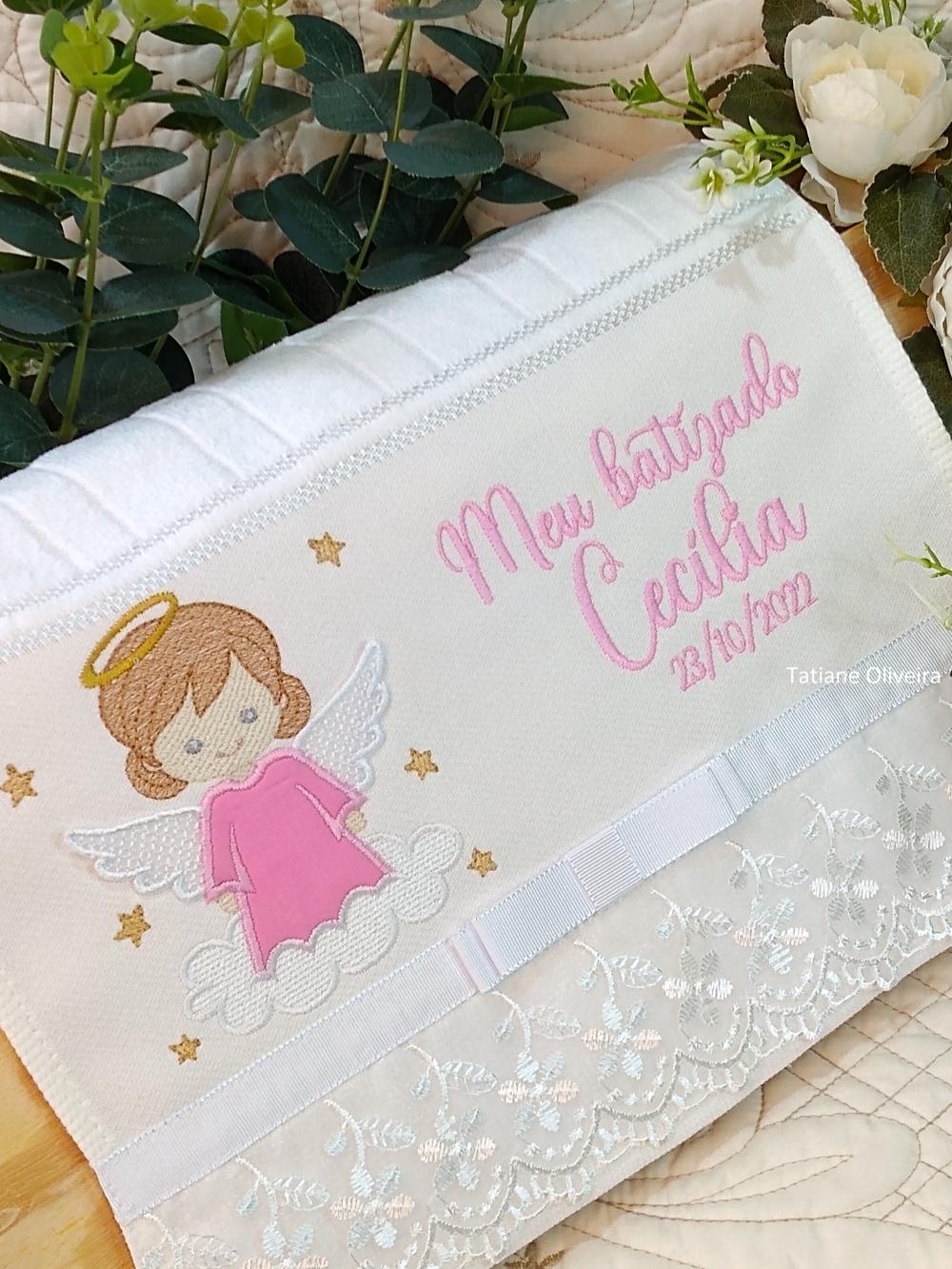 Toalha De Batizado Bordada - Toalha De Batizado Personalizada Com