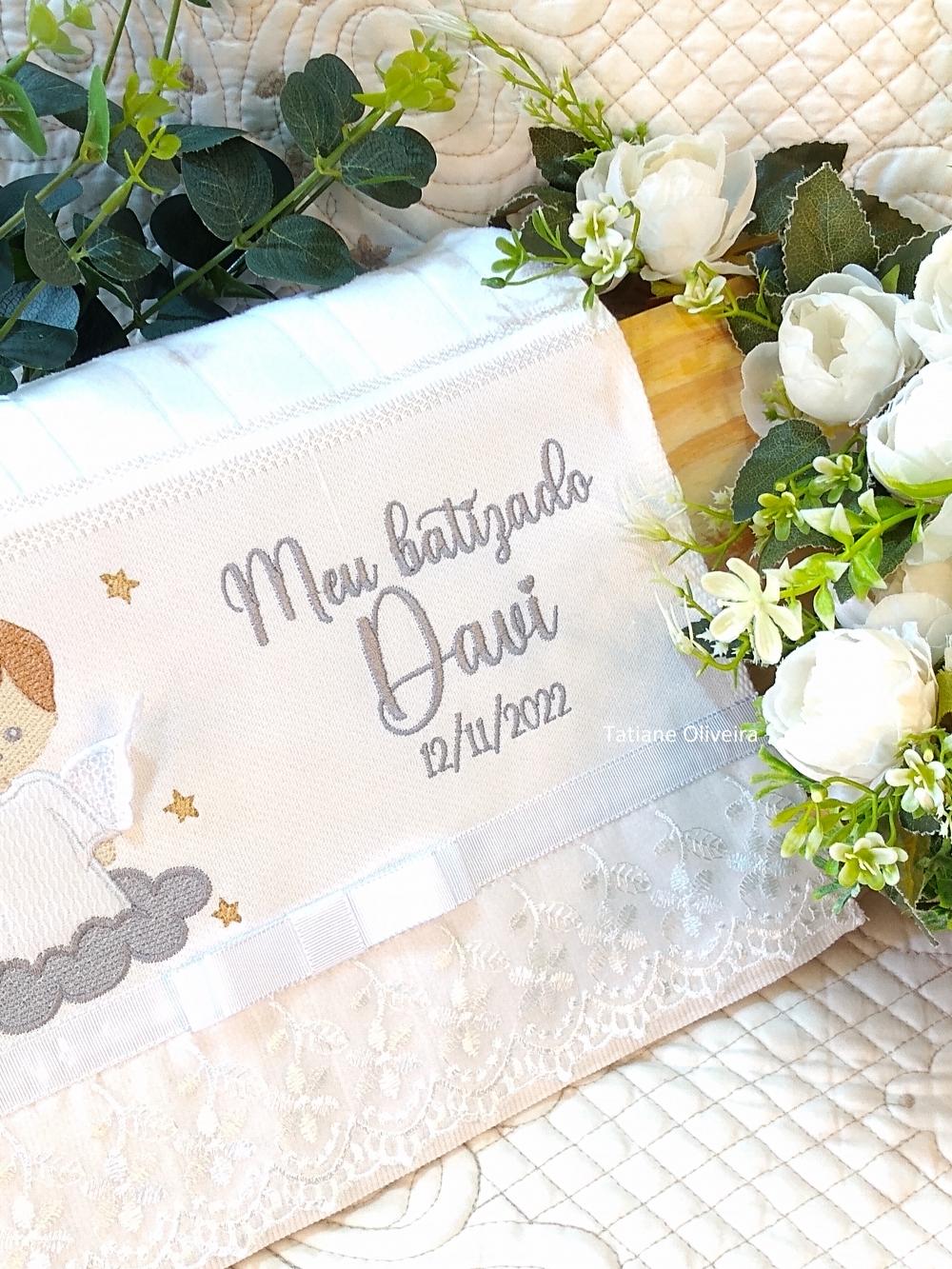 Toalha De Batizado Bordada - Toalha De Batizado Personalizada Com