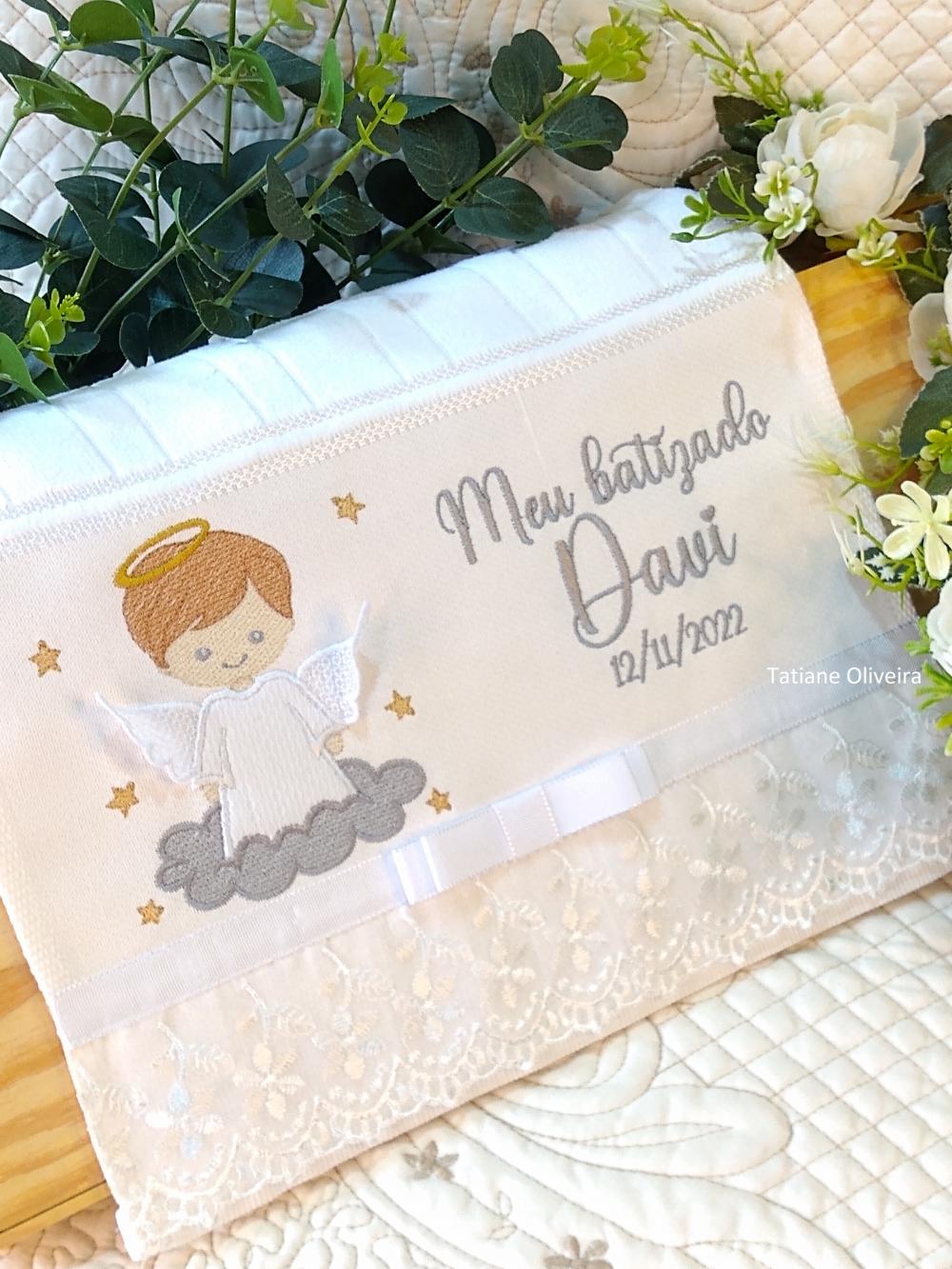 Toalha De Batizado Bordada - Toalha De Batizado Personalizada Com