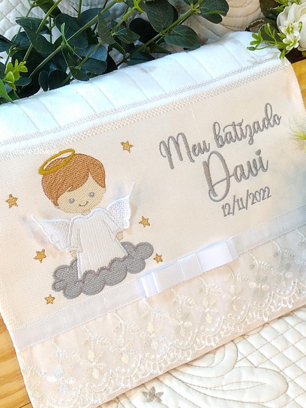 Toalha De Batizado Bordada - Toalha De Batizado Personalizada Com